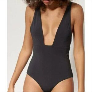 NWT Mara Hoffman Swim Audrey One Piece Swimsuit Womens L Black